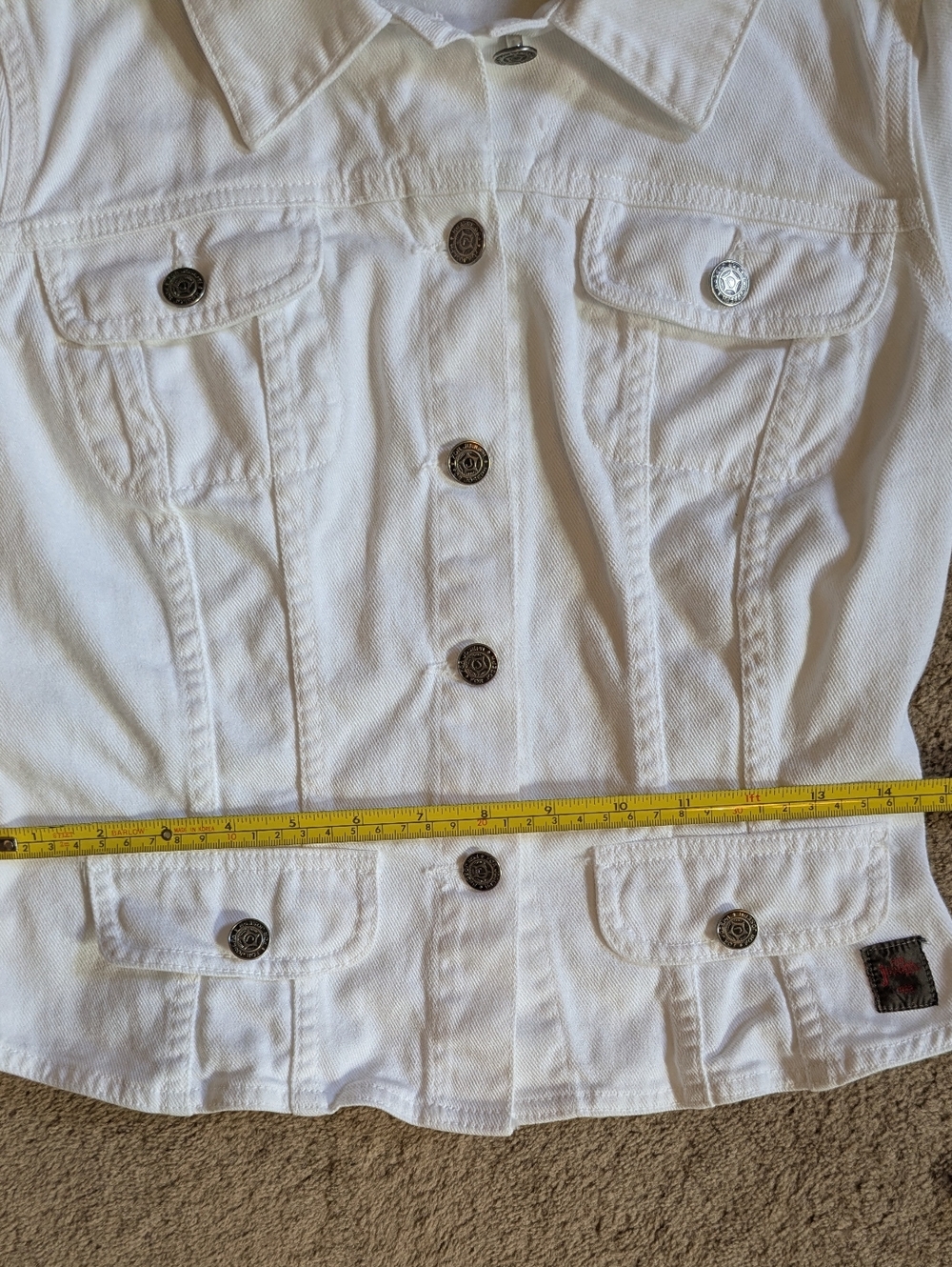 Vintage 80-90s White Jean Denim Jacket Cropped Fitted For Joseph S Classic - Picture 4 of 9